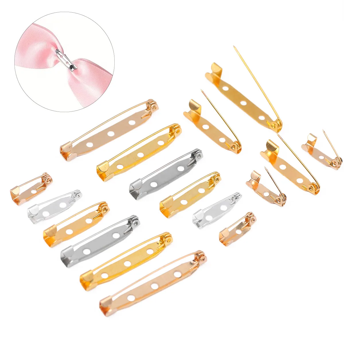Colorful Alloy Pin Bases for Handmade DIY Jewelry and Brooch Making