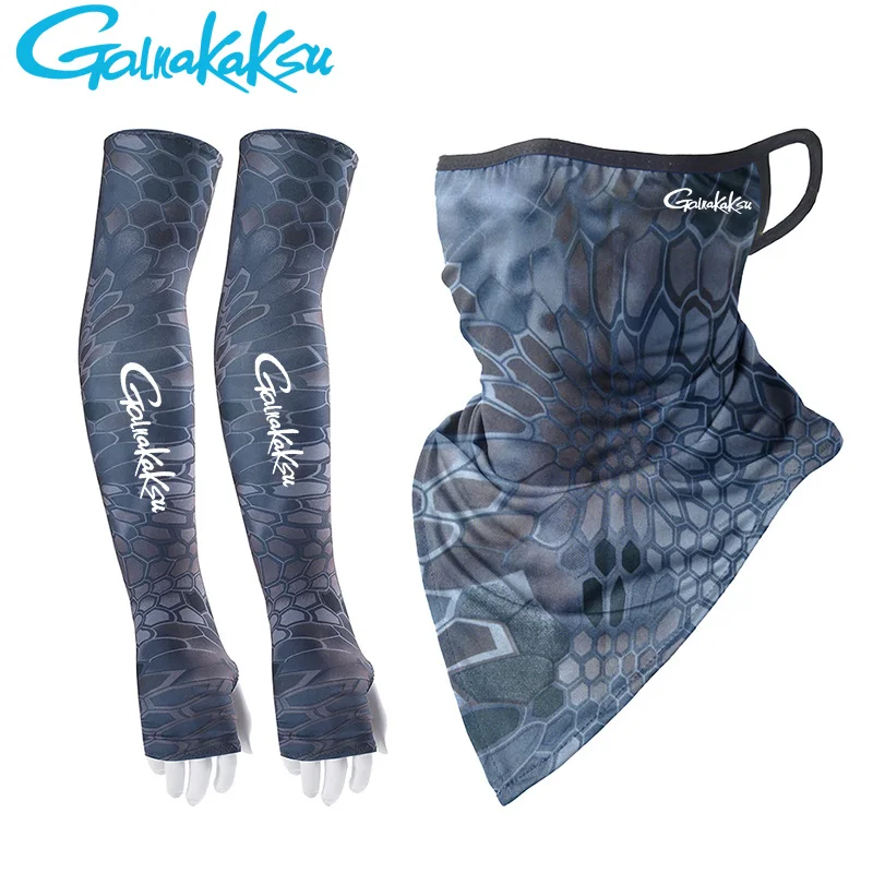 Fishing Arm Sleeves Outdoor Men Running Cycling Sport Fishing Mask Sun Uv Protection Ice Silk Breathable