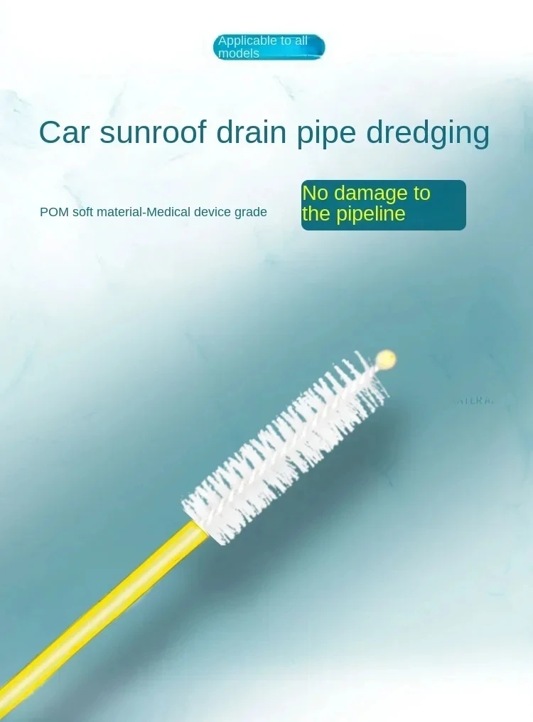 Cepillo de limpieza de draga de drenaje de coche, mangueras largas de techo solar automático, herramienta de limpieza de detalle 2