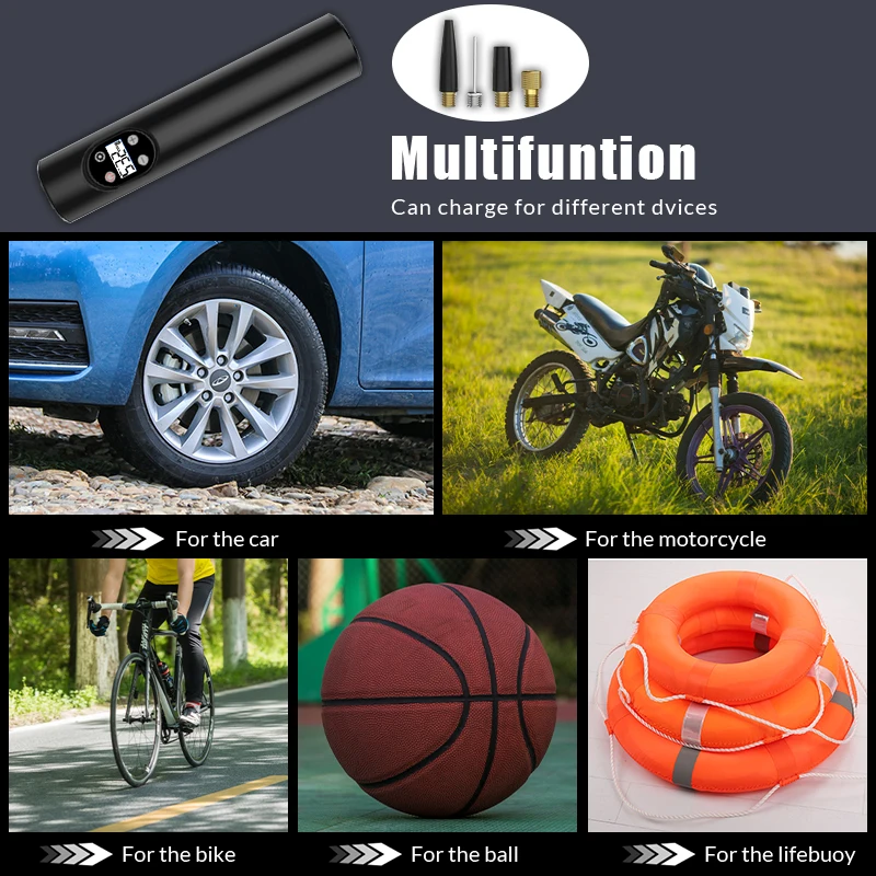 12V Portable Tyre Inflator Pump Wireless Digital Handheld Car Pump Electric Air Compressor For Car Bicycle Motorcycle Balls air pump electric tire inflator air compressor pump air compressor tire inflator inflatable pump tire inflator gun