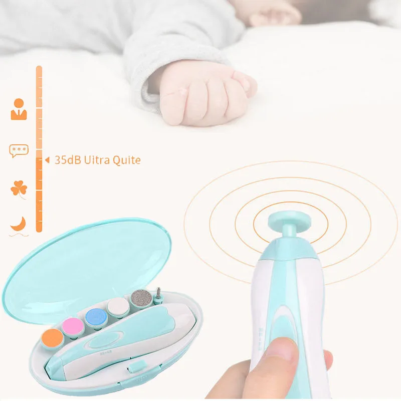 Electric Baby Nail Trimmer 6 Heads Baby Nail Clipper Manicure Scissors Care Tool Cutter for Newborn Accessories