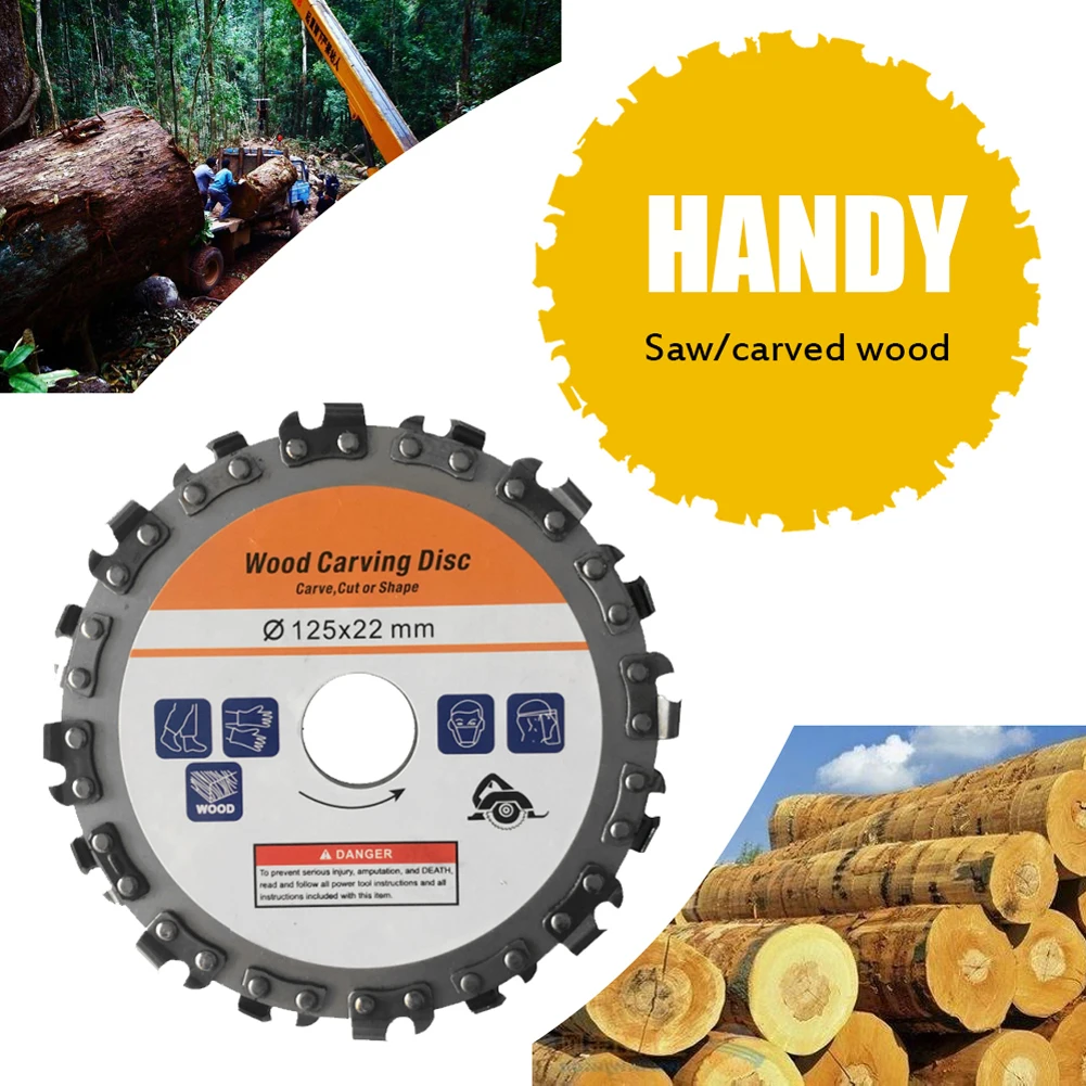 Cutting Discs 125mm 16 Tooth Woodworking Disc Grooving Machine Chains for 5 Inch Angle Grinder Carving