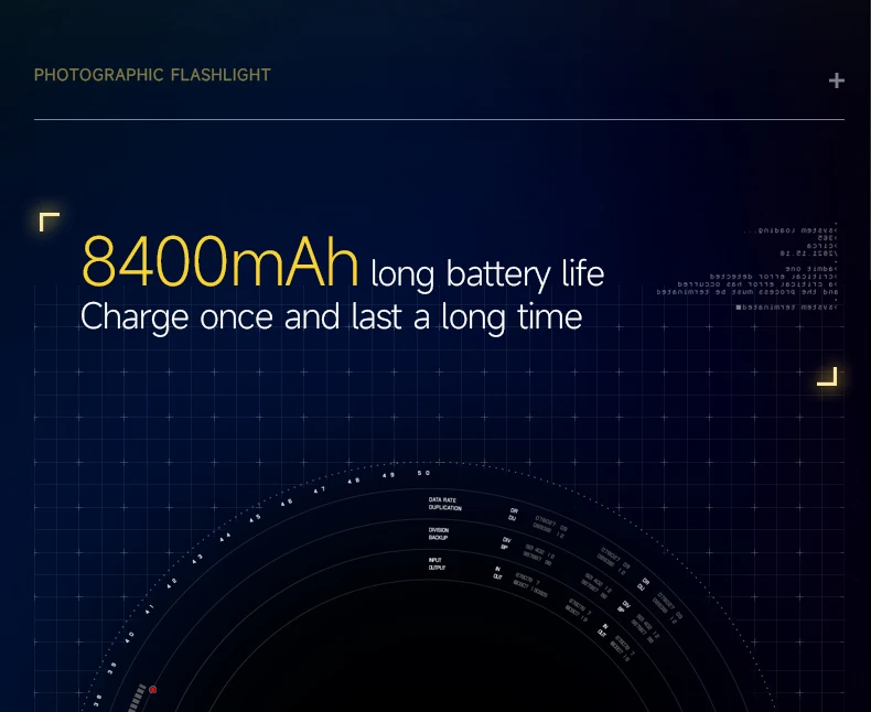 10W Flashlight Four Color Projection Light Built-in 8400mAh Rechargeable Battery