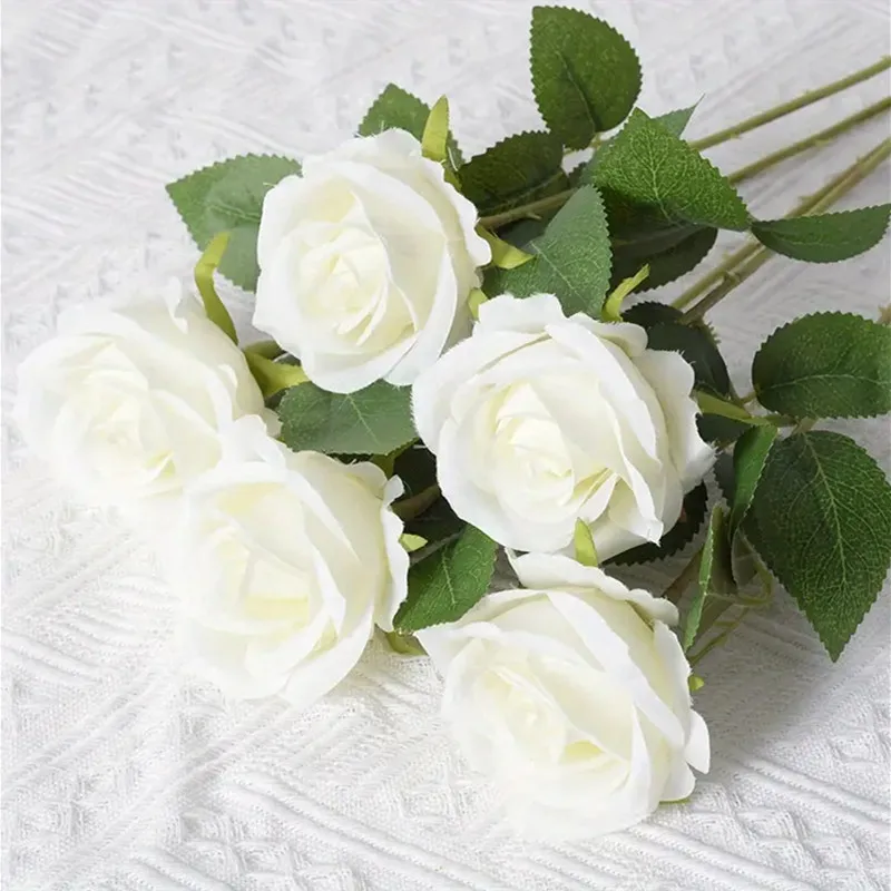 Artificial Blue Rose Silk Flower 4