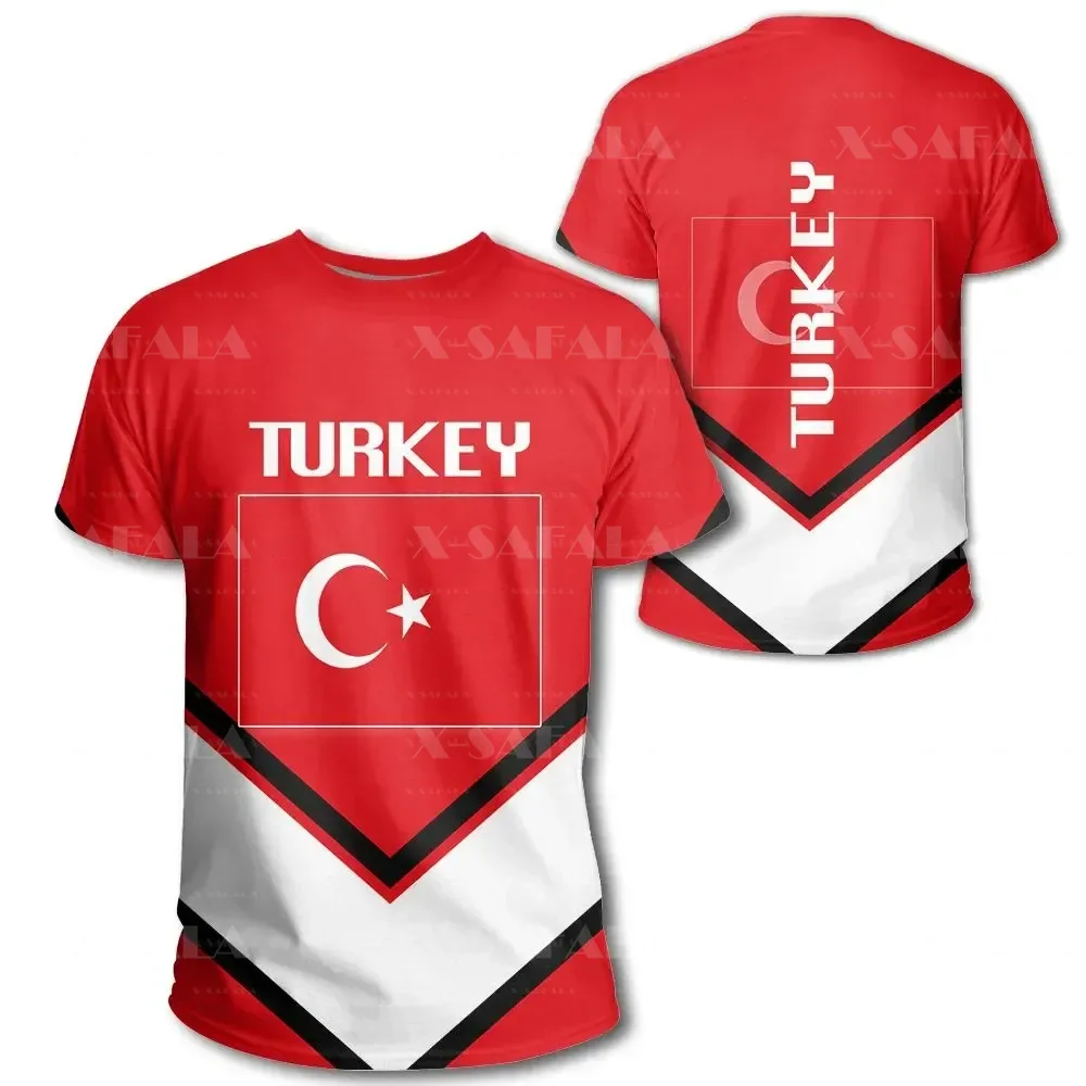 

Turkey Flag National Flags Custom 3D Print Mesh Fiber T-Shirts Tops Summer Tee Men Streetwear Short Sleeve Sport Casual Clothes