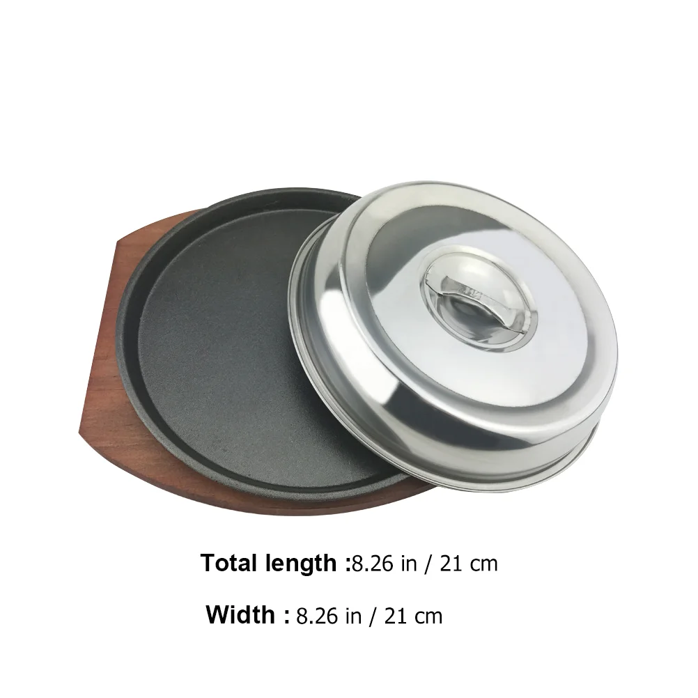 Western Food Cover Round Iron Plate Kitchen Cookware BBQ Stovetop Grill Nonstick for Wood