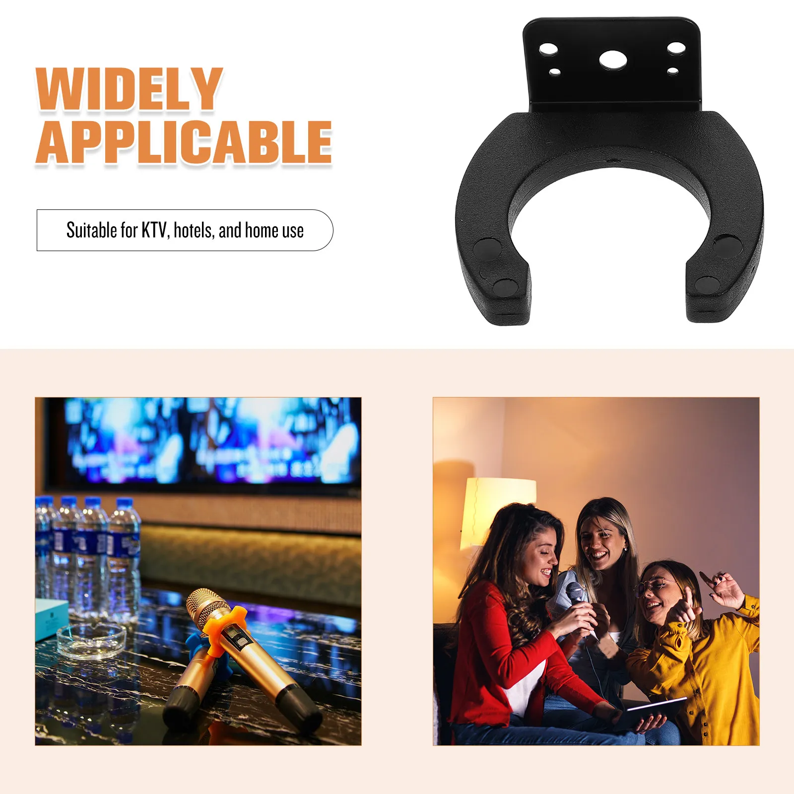 4개 벽걸이형 마이크 홀더, 헤비 듀티 금속 마이크 걸이 세트 (가정, 사무실, 라디오, 음악 스튜디오용) 마이크 스탠드 브래킷