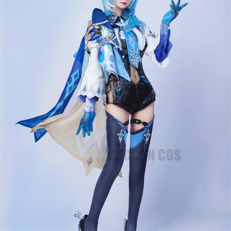 

Game Genshin Eula Cosplay Costume Suit Eula Outfit Include Dress Eula Jumpsuit Eye of God Wig for Anime Cosplay Comic Con