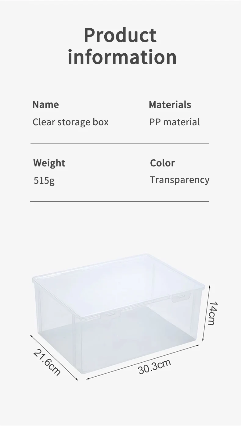 Description Picture 3 of itemWORTHBUY Desktop Storage Organizer Large Capacity Transparent Plastic Storage Box Multifunctional Office Supplies Organizer Box