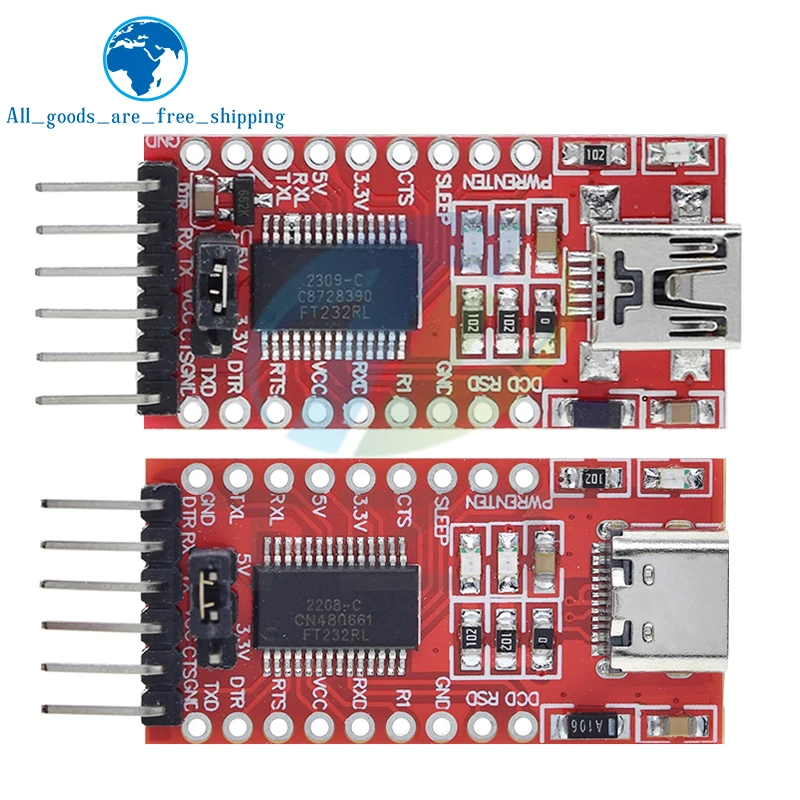 TZT 1PCS FT232RL FT232 FTDI USB 3.3V 5.5V to TTL Serial Adapter Module for A-rduino Mini Port