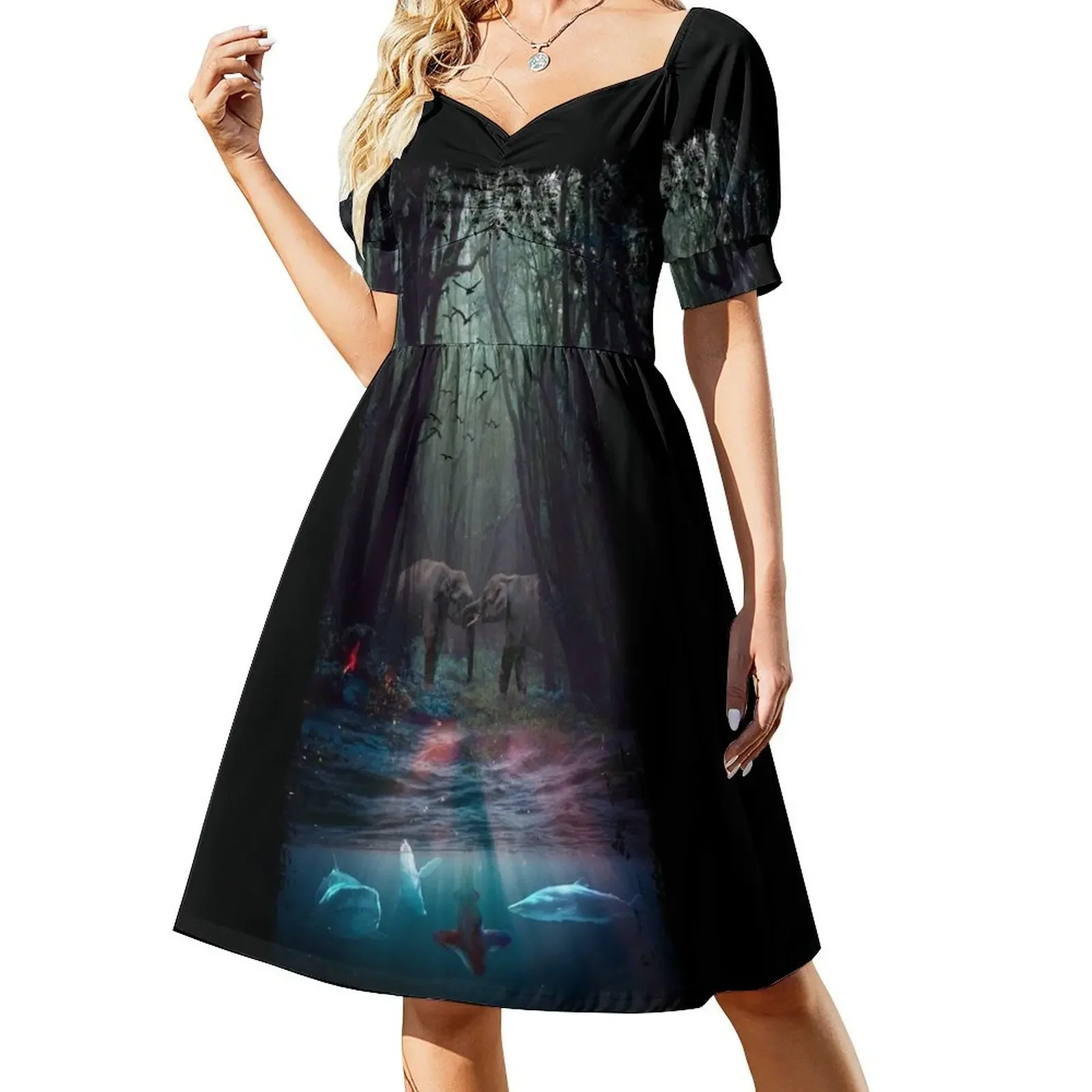 thumbnail image 1 of Vestido sin mangas Madre Tierra, vestido de noche para mujer, ropa elegante para mujer, ropa de verano para mujer, 1 of 7