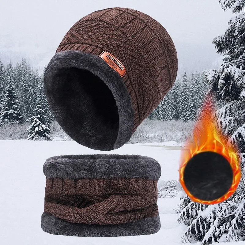 Cap and Scarf-Coffee