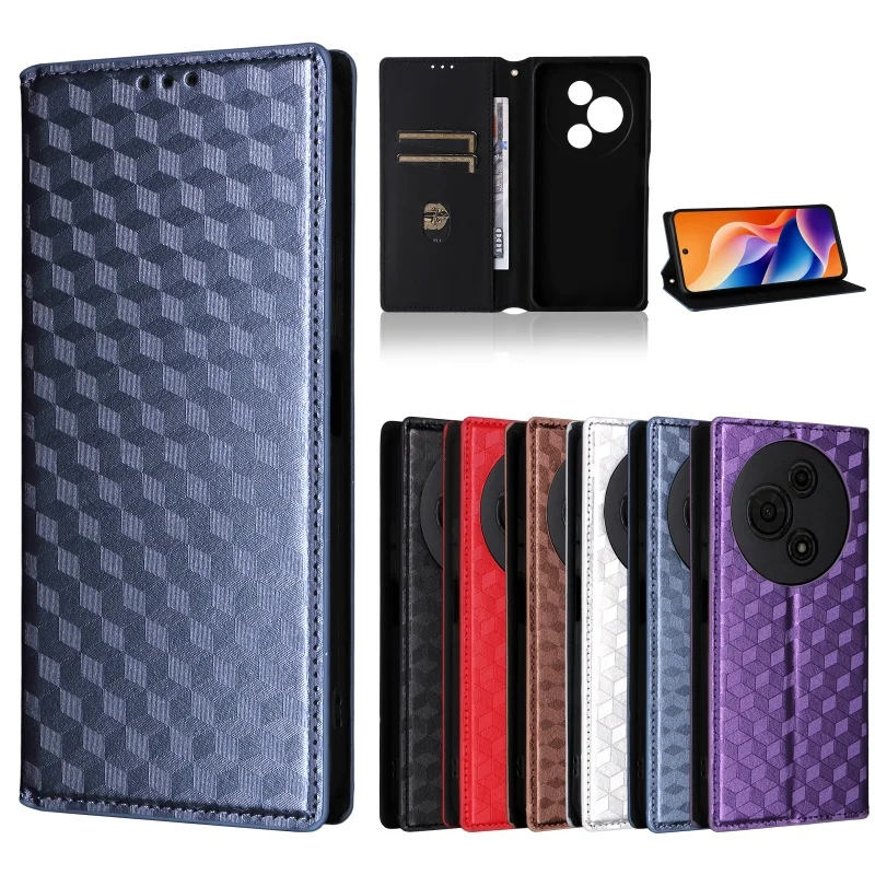 For TCL 605, Luxury Retro Flip Leather Wallet Stand Card Slots