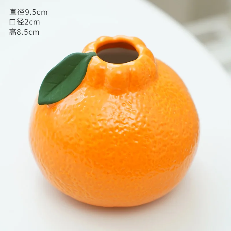 Orange Vase Ceramic Hydroponic Plant Utensils Living Room Office Ornaments Creative Flower Arrangement Small Vase 6