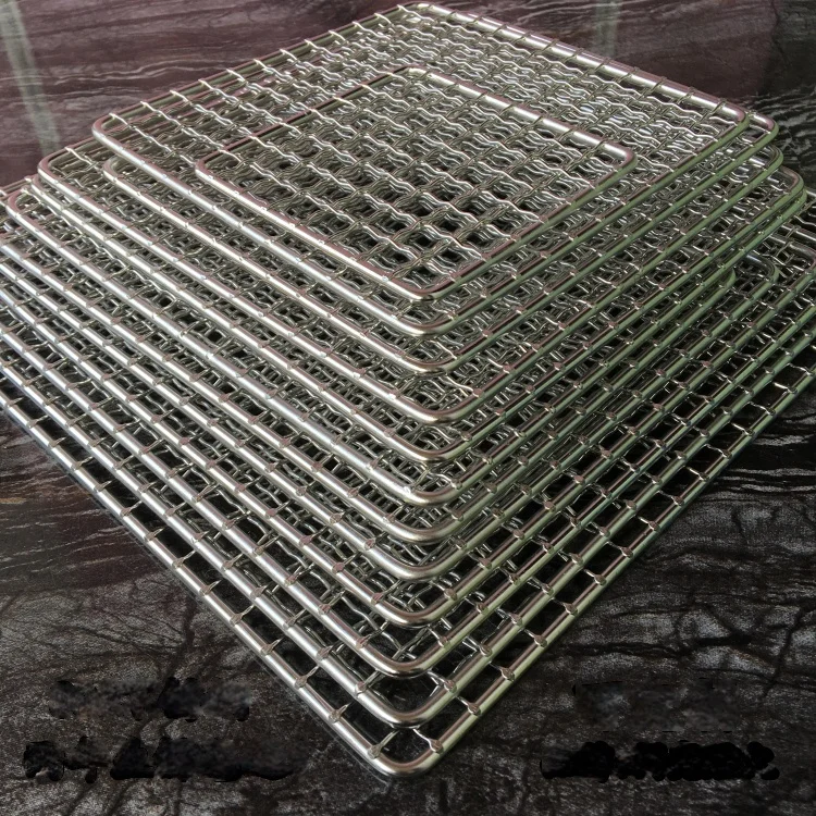 DIY 반짝이는 킹 파이어 304 스테인레스 스틸 바베큐 그물 오븐 그물 베이킹 도구 에어 프라이어 베이킹 팬