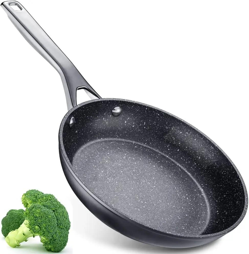 HITECLIFE Frying Pan with Lid 10 inch, Nonstick Saute Pans for All