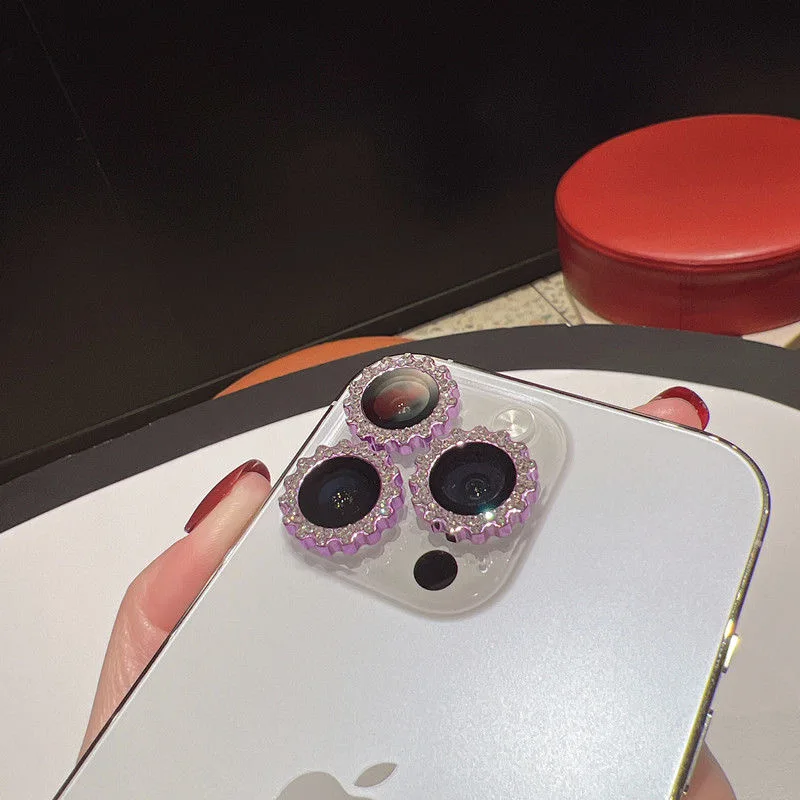 Premium Red Diamond Glass Camera Lens Protector