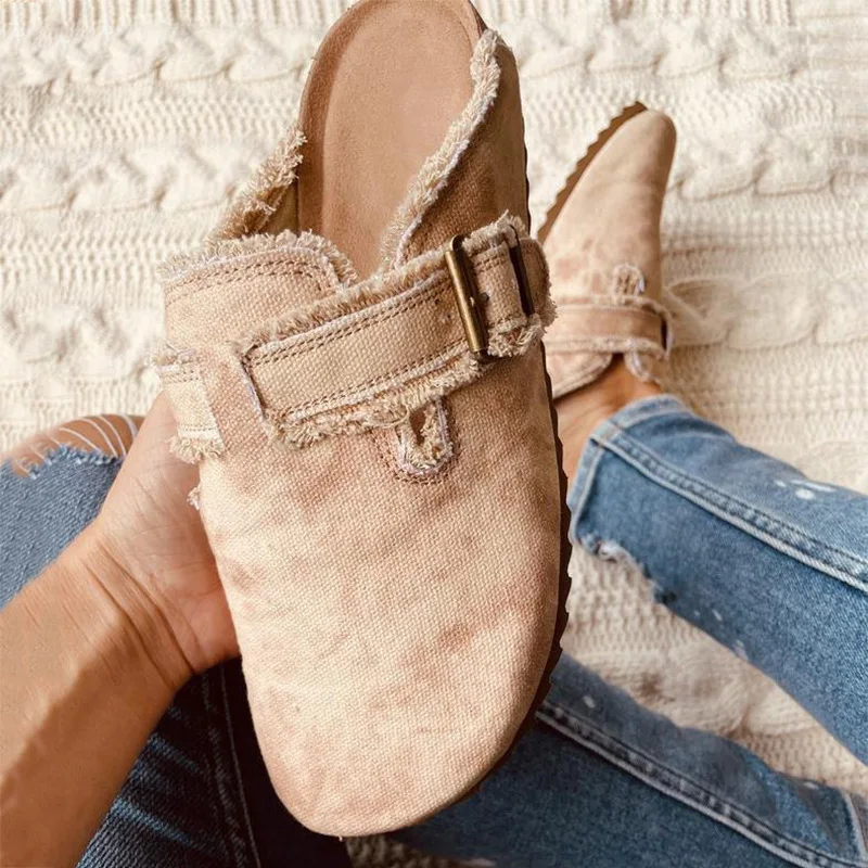 New Fashion Leopard Print Plus Size 43 Slippers 2023 European and AmericanCasual Loafers Ladies Socofy Flat Slip-on Shoes femmes