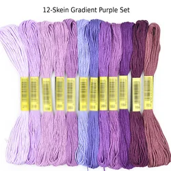 Vibrant Gradient Multicolor Embroidery & Sewing Thread Set - 10 sets (Purple tones)