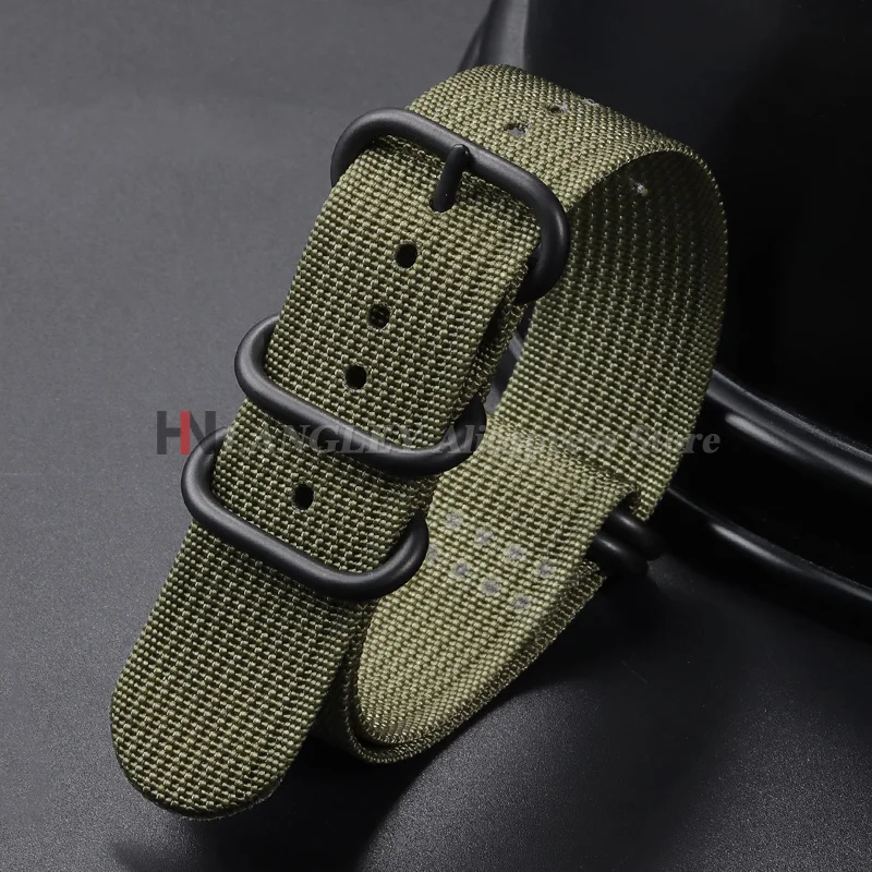 Premium Nylon Braided Sport Watch Band - Universal Replacement Wrist Strap with 5-Ring Buckle