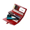 New Genuine Leather Women RFID Wallets Handbags Name Engraving Card Holder Female Purse Big Capacity Phone Bag Women's Wallet 6