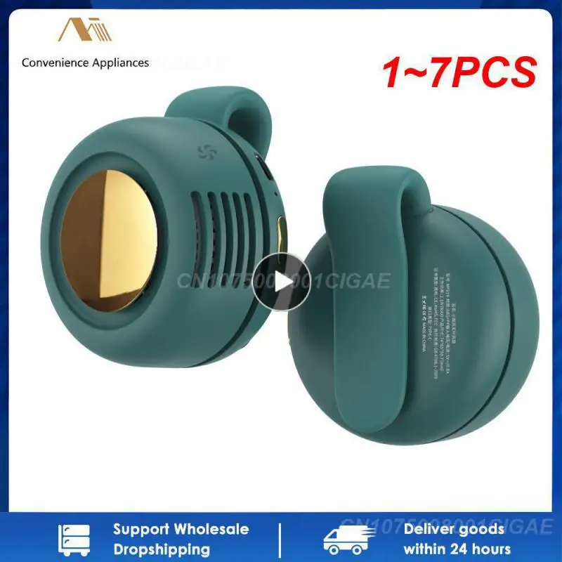 

1~7PCS Portable Small Fan USB Hanging Neck Clip Mini Fan 360 Adjustable Wind Summer Cooler Air Conditioner 900mAh