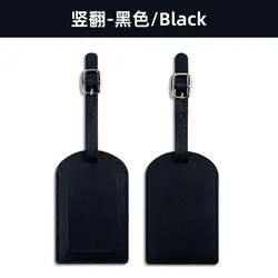 Engraved Initials Luxury Luggage Tag - Elegant Travel Accessory and Gift (Black)