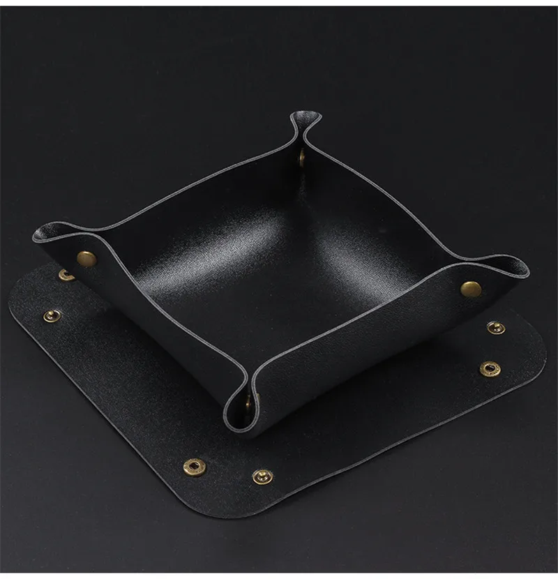Leather Travel Style Foldable / Rollable Tobacco Tray / Valet Tray
