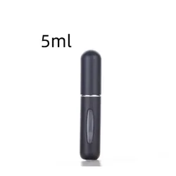 Portable Refillable Mini Perfume Spray Bottle - Travel - Size Atomizer Container (5ml Matte Black)