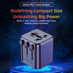 Universal Travel Plug Adapter - International Power Converter (Black)