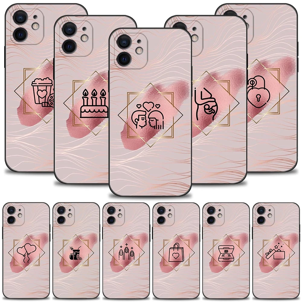 Girl Rose Gold Pink Princess Phone Case For Apple Iphone 13 12 11 Pro Max Mini Xs Xr X 7 8 6 6s Plus 5 5s Se Silicone Cover Aliexpress