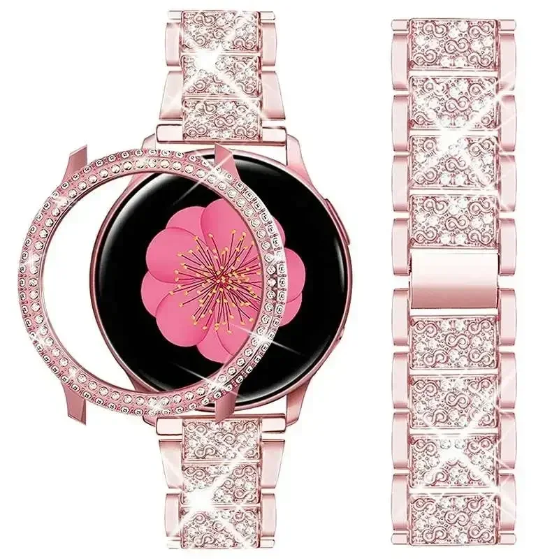Elegant Diamond Frame Metal Strap Case Protector