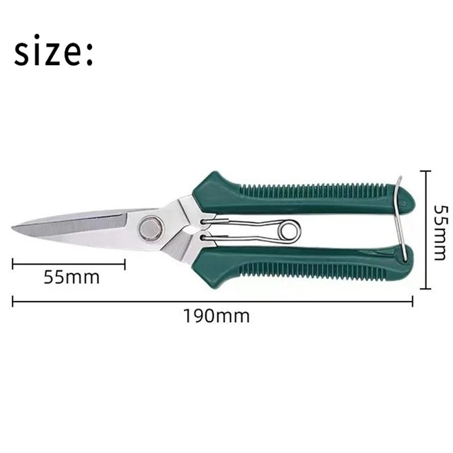 Garden Pruning Shears 190mm - Stainless Steel Blade Trimming Scissors for Bonsai Flower Buds Small Plants Scissor Pruning Tool 6