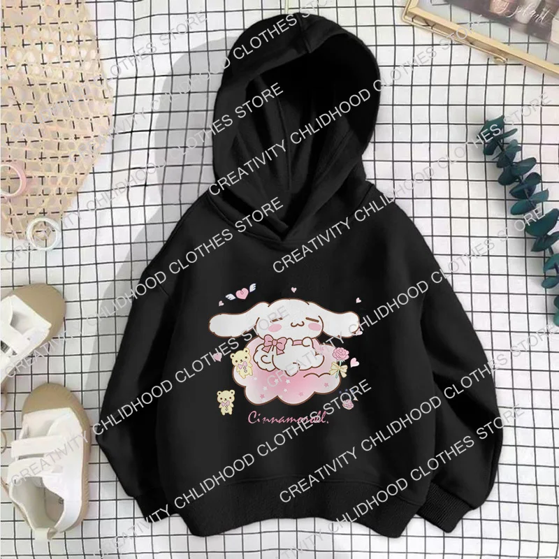 Cinnamoroll Children's Hoodies Sweatshirt Kawaii Sanrio Pullover Fashion Anime Cartoons Casual Clothes Girls Boy Kids Warm Tops