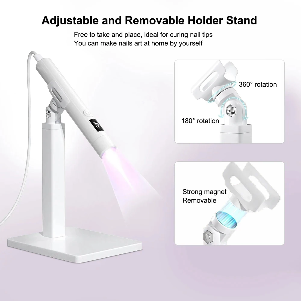 Professional Ultraviolet Mini Nails Drying Light UV LED Nail Lamp Table  With Stand For Manicure Portable Nail Dryer Stand Lamp 6