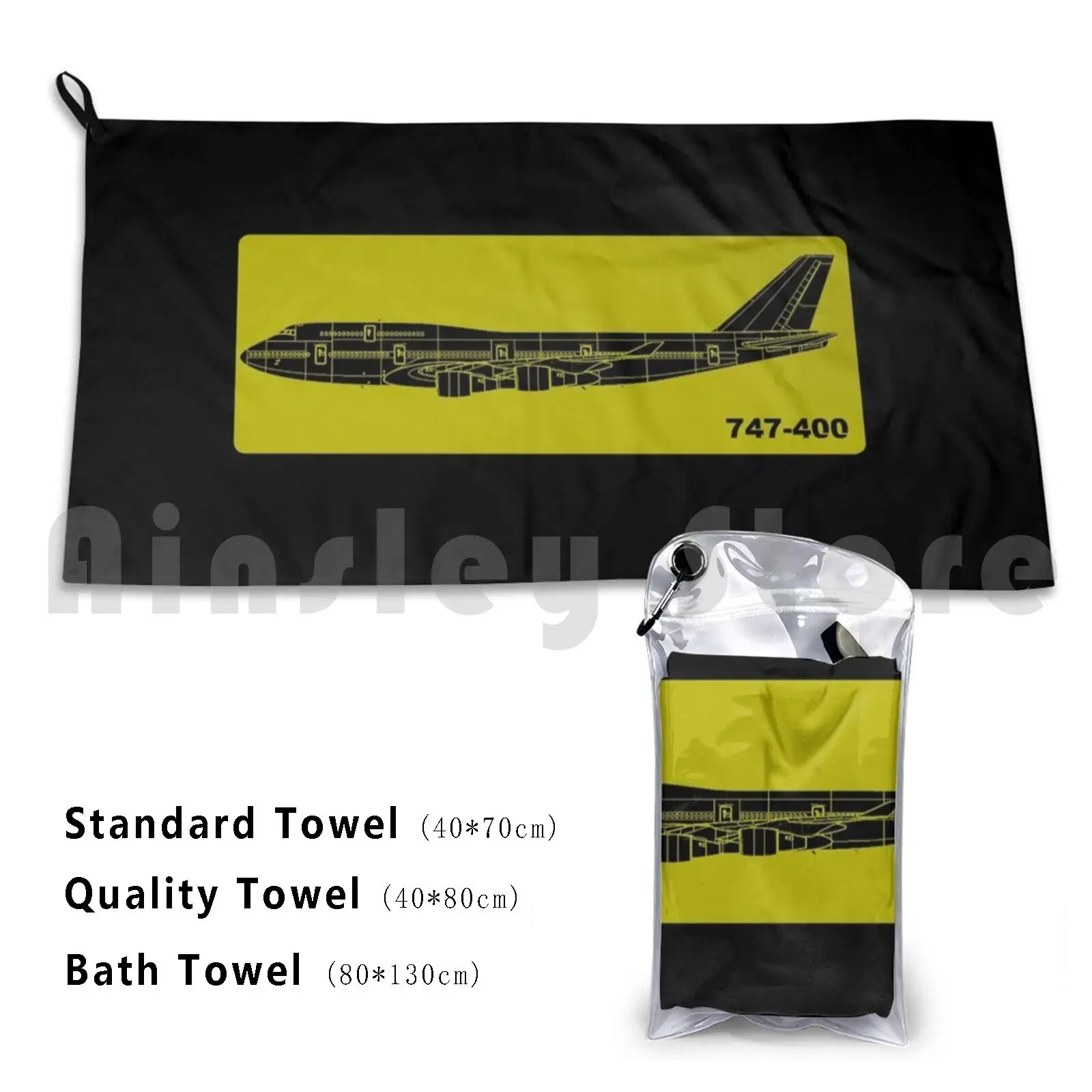 747 Stencil Bath Towel Beach Cushion 747 Boeing Jet Pilot Captain Aviation Aerospace Engineering Airbus Lockheed