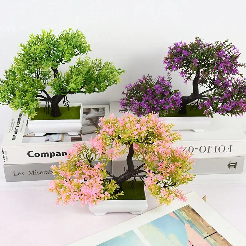 Artificial Plants Bonsai Small Tree Pot Fake Plant Flowers Potted Ornaments For Home Room Table Decoration Hotel Garden Decor 1