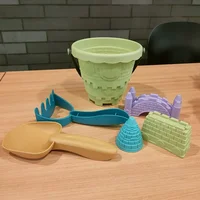 Outdoor Game For Kids 6PCS Sand Toys Set Beach Castle Bucket Shovel Rake Mold Digging Sand Kit Parent-Children Interactive 2