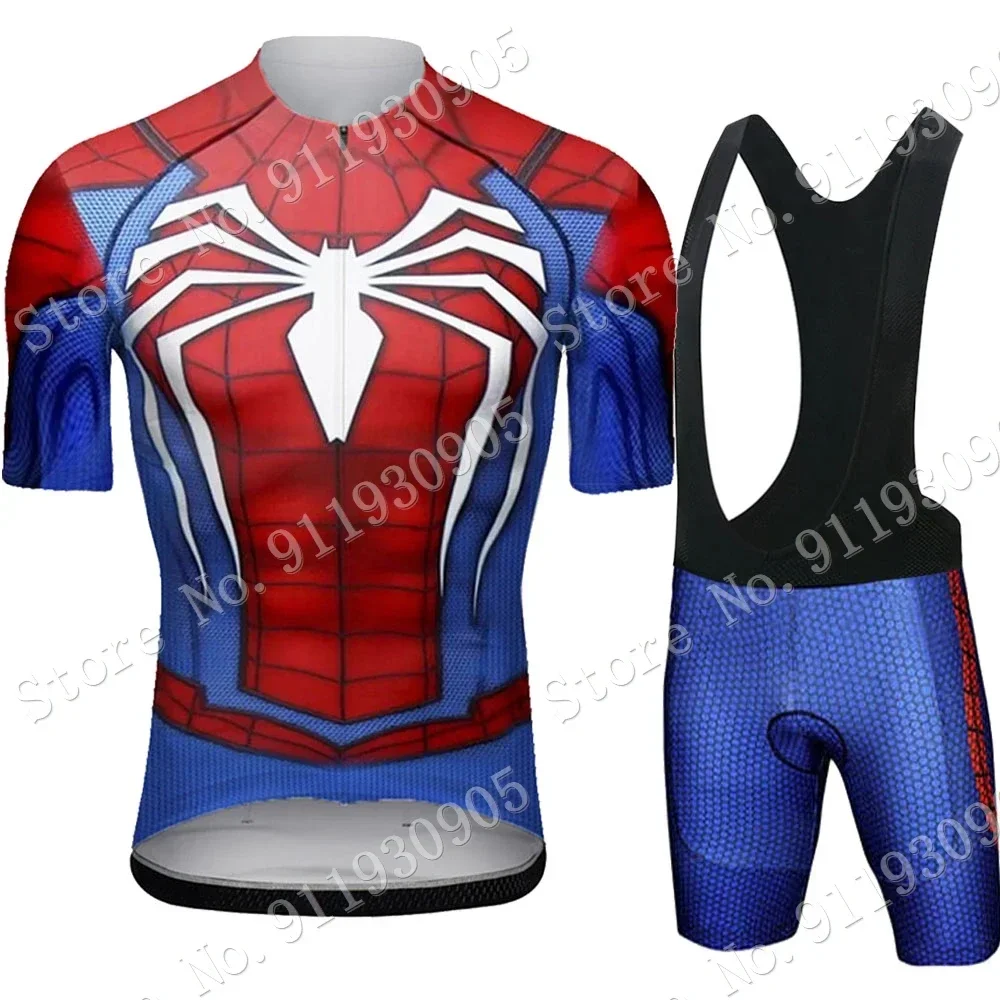 Suit Spiders Cycling Jersey Set Cycling Popular Cartoon Anime Clothing Road Bike Shirts Bicycle Bib Shorts MTB Maillot