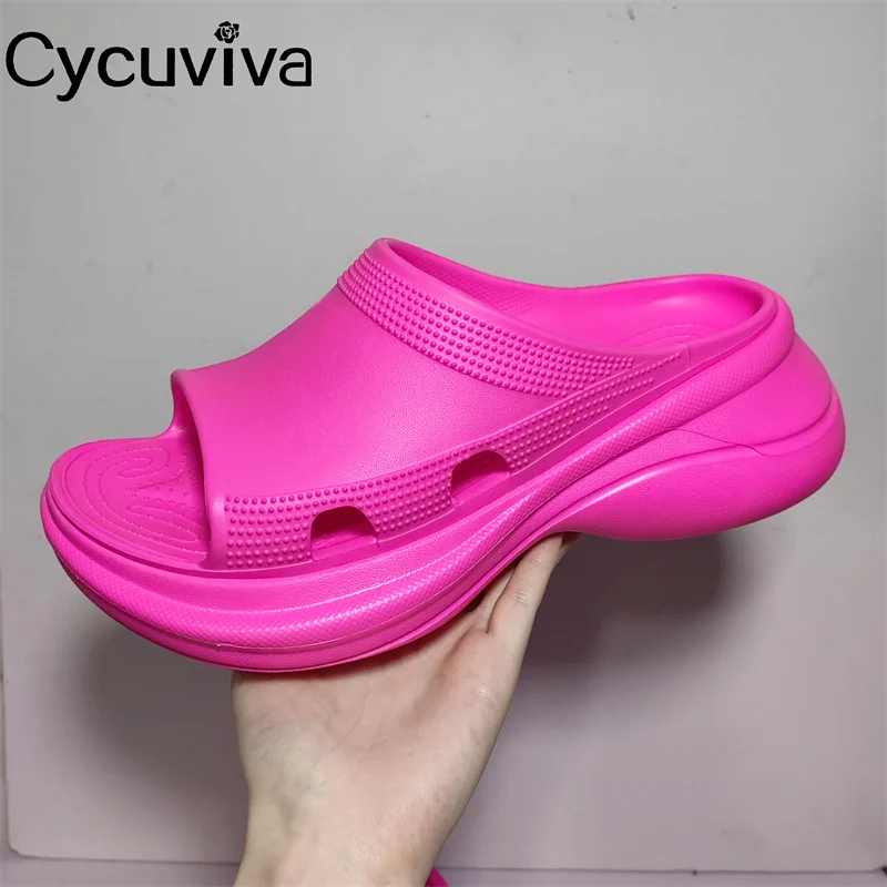 

2023 Summer Platform Flat Slippers Women Designer Nrand Slides Holiday Beach Shoes For Women Thick Sole Slippers Women Sandals