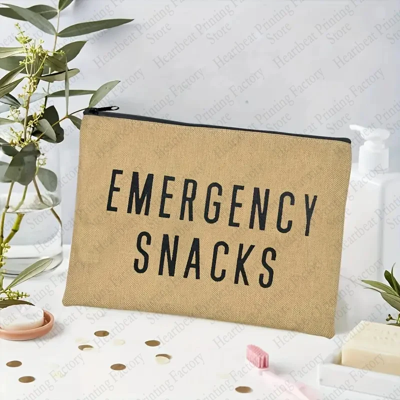 Versatile  Funny Letter Print Zipper Pouch Zipper Versatile Storage Bag Portable Makeup Bag Funny Slogan Gift for Best Friends 5