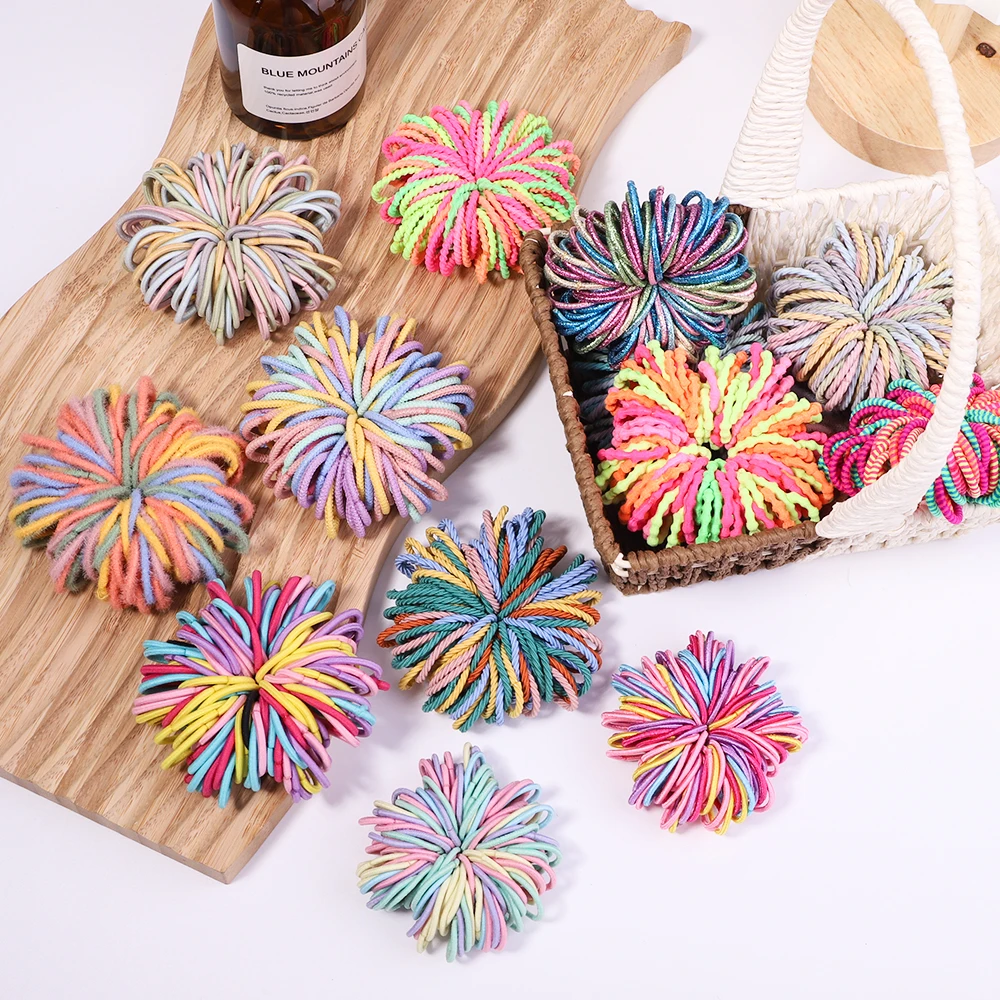 Candy Color Elastic Hair Bands - 50/150 Pcs