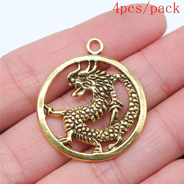 Compra online de Dragon Charms para joias fazendo pingente Diy