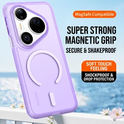 Magnetic Transparent Phone Case with Wireless Charging Support for HUAWEI Pura 90 Pro (Purple)