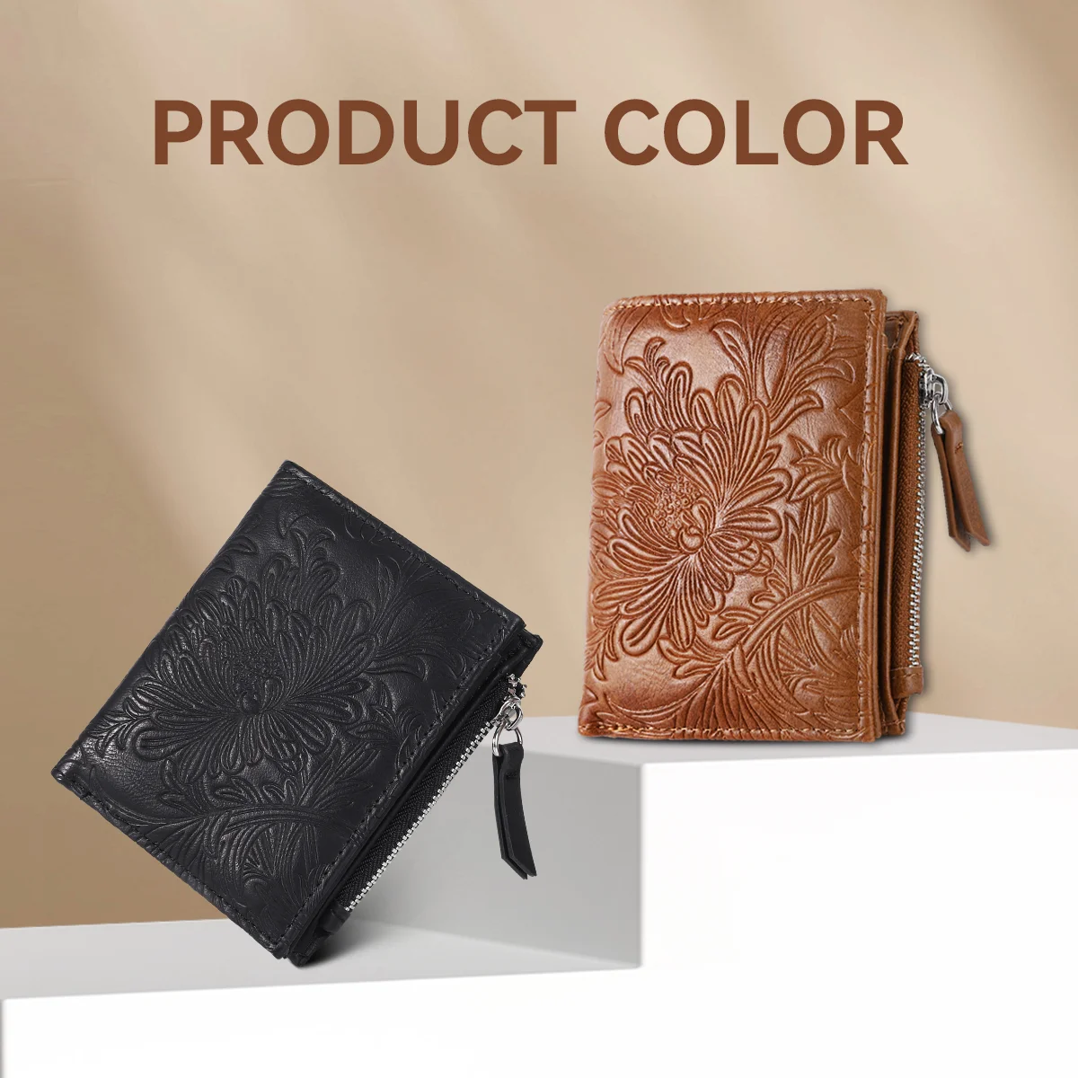Flower pattern short wallet for woman purse lady