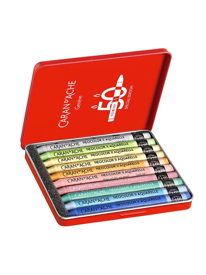 CARAN D'ACHE 　ネオカラーⅡアクリル ネオカラー™II 水溶性パステル – 40色セット 創造性が無限に広がる