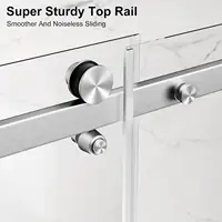 56-60"" W X 72"" H Frameless Sliding Shower Door, Water Repellent Shower Glass Door With 5/16"" (8Mm) Clear Sgcc Tempered 2