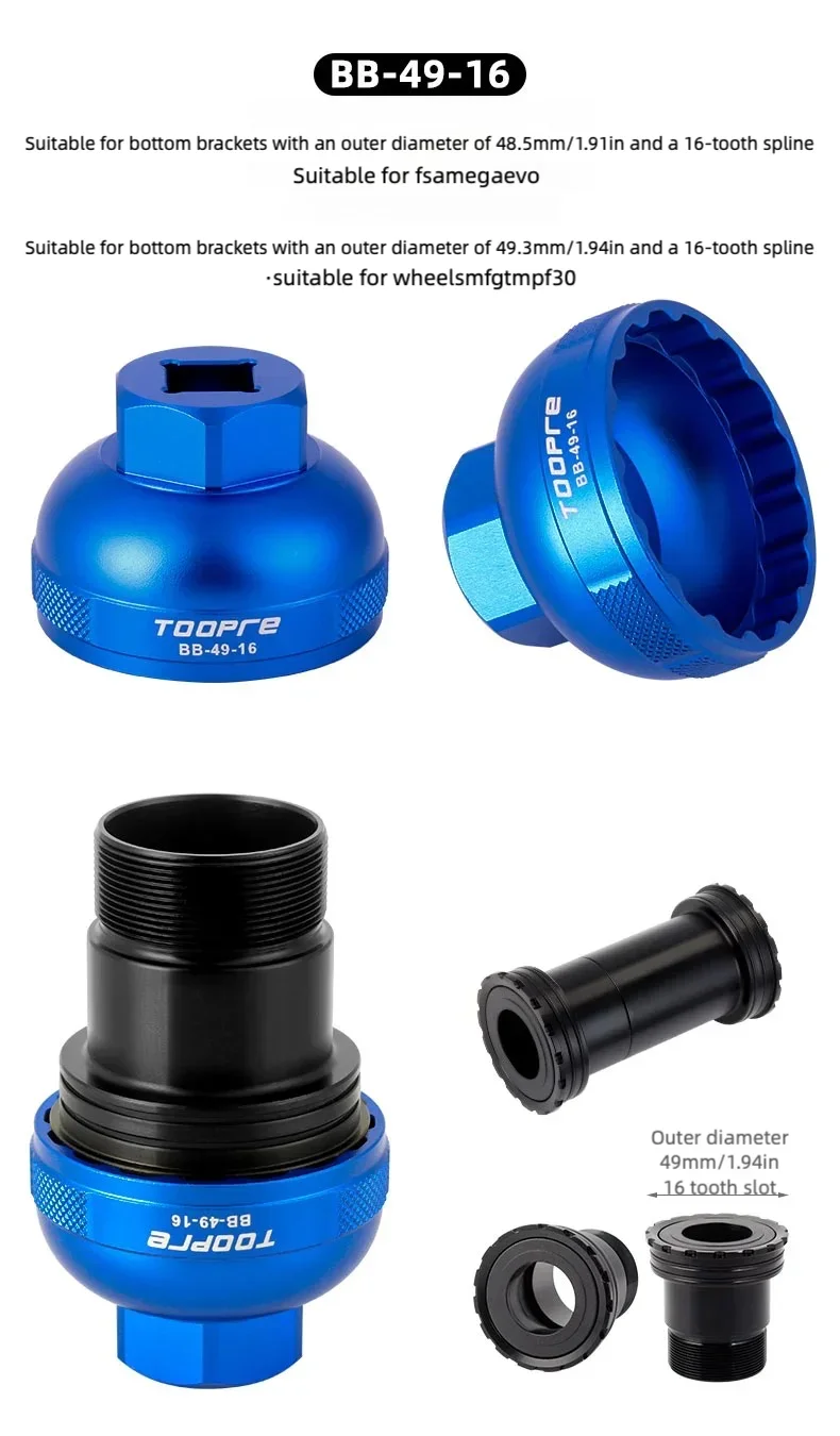 Fahrrad-Innenlager-Werkzeug zur Installation und Demontage, Adapter für Rennrad und MTB, Integriertes Gewinde-Innenlager-Werkzeug – Detail 8