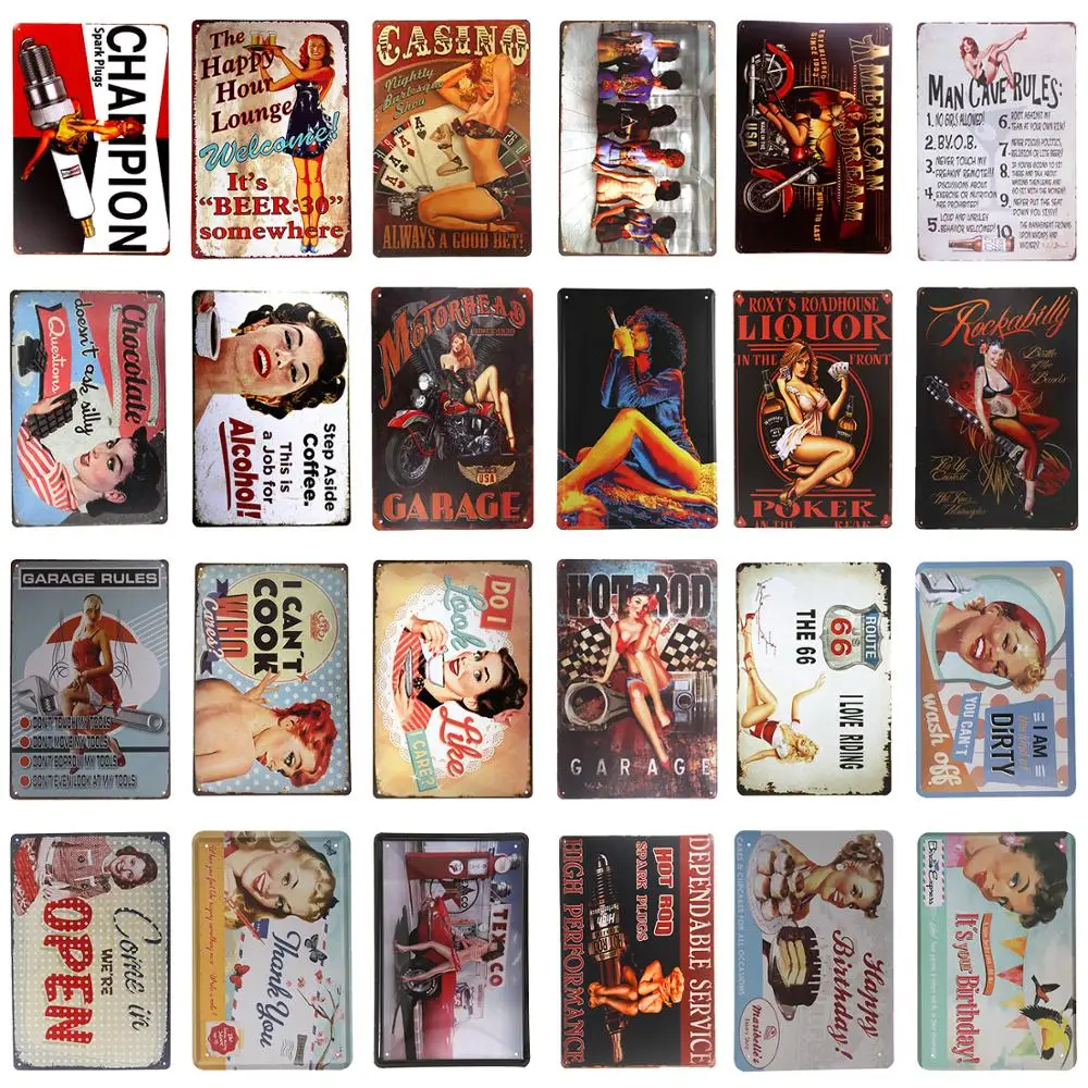

Vintage Tin Signs Winners Garage Man Cave Garage Decor Retro Garage Poster Bar Wall Sign - The Perfect Metal Vintage Pub Sign-Me
