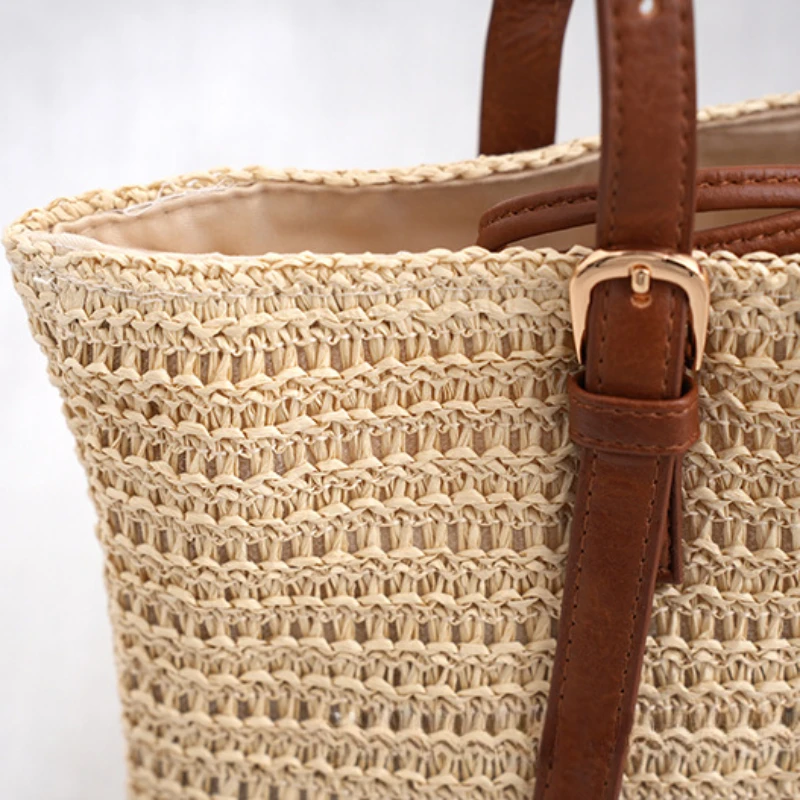 2023 New Shoulder Bag Summer Beach Bag French Style Straw Woven Large Capacity Storage Bag Tote Bags for Women Classic All-match